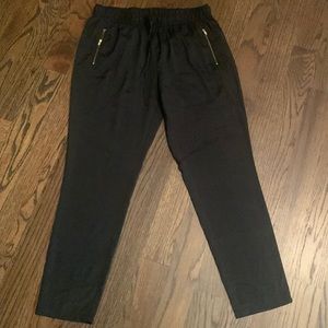 NWT H&M black silky pull on straight leg pants Small 4 6